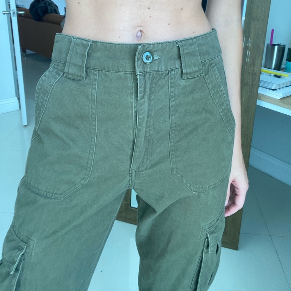Low Waist Army Green Cargo Joggers